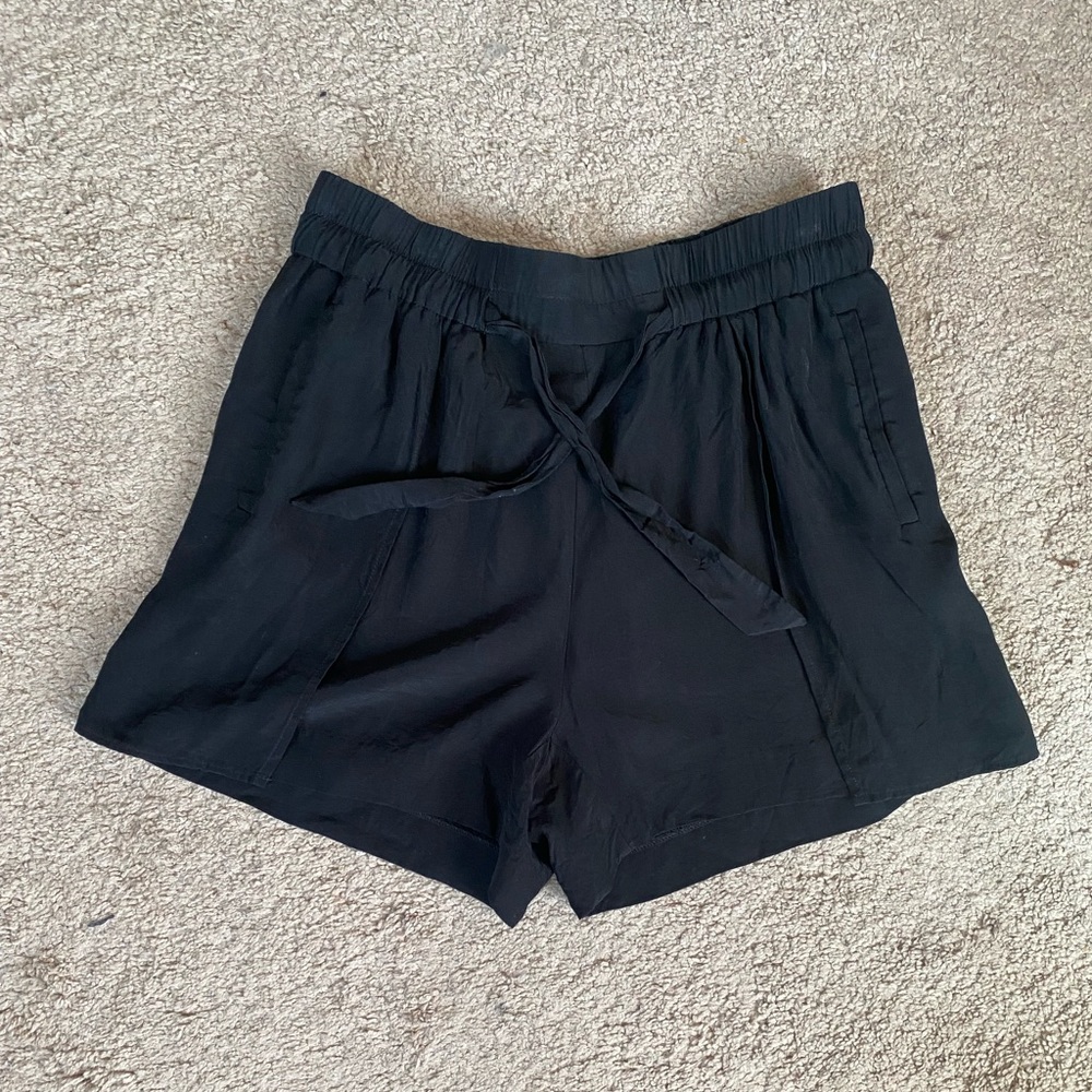 & Other Stories Black Womens Tie-Front Casual Shorts